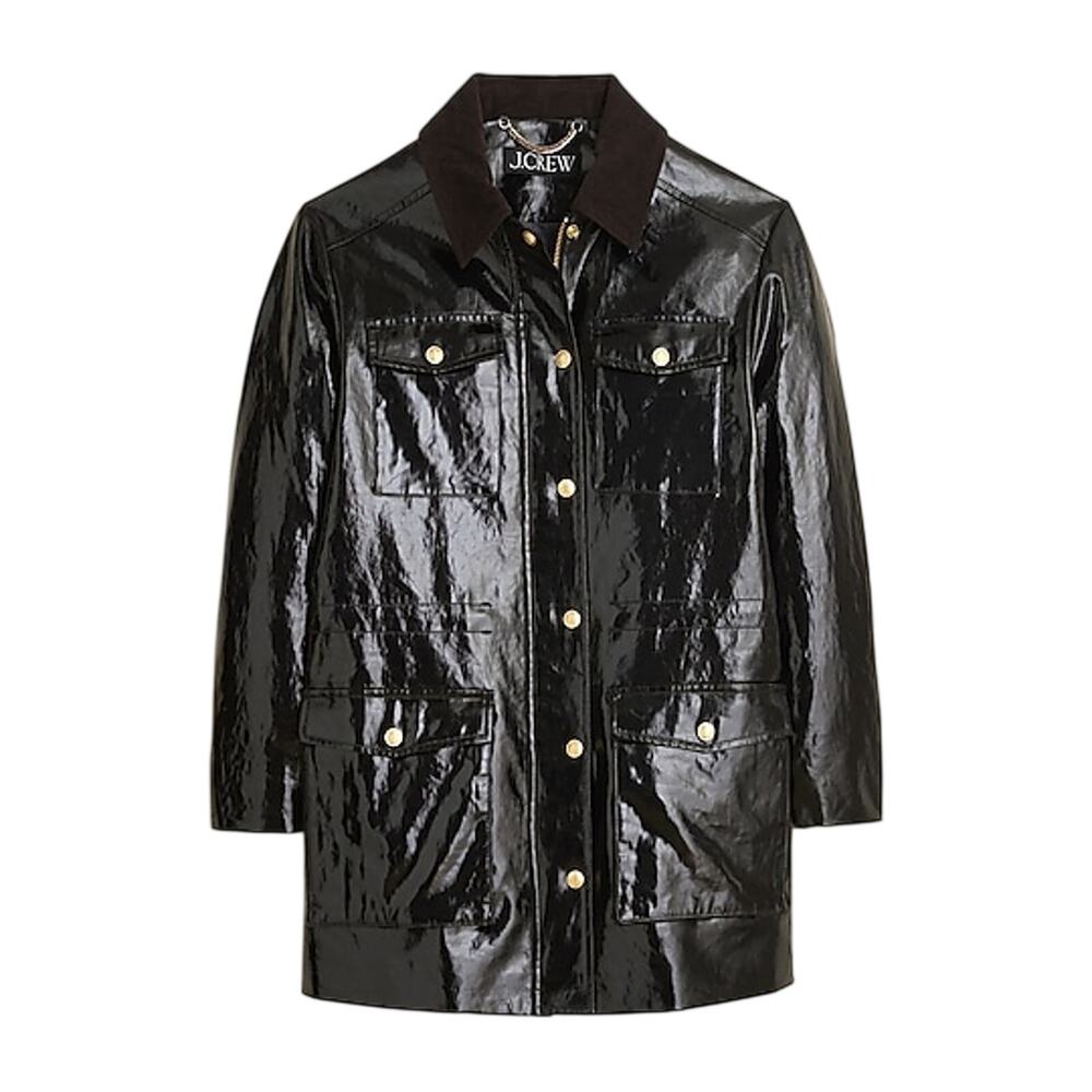 J.Crew Laminated Black Barn Size XXS Jacket NWT - Picture 1 of 5